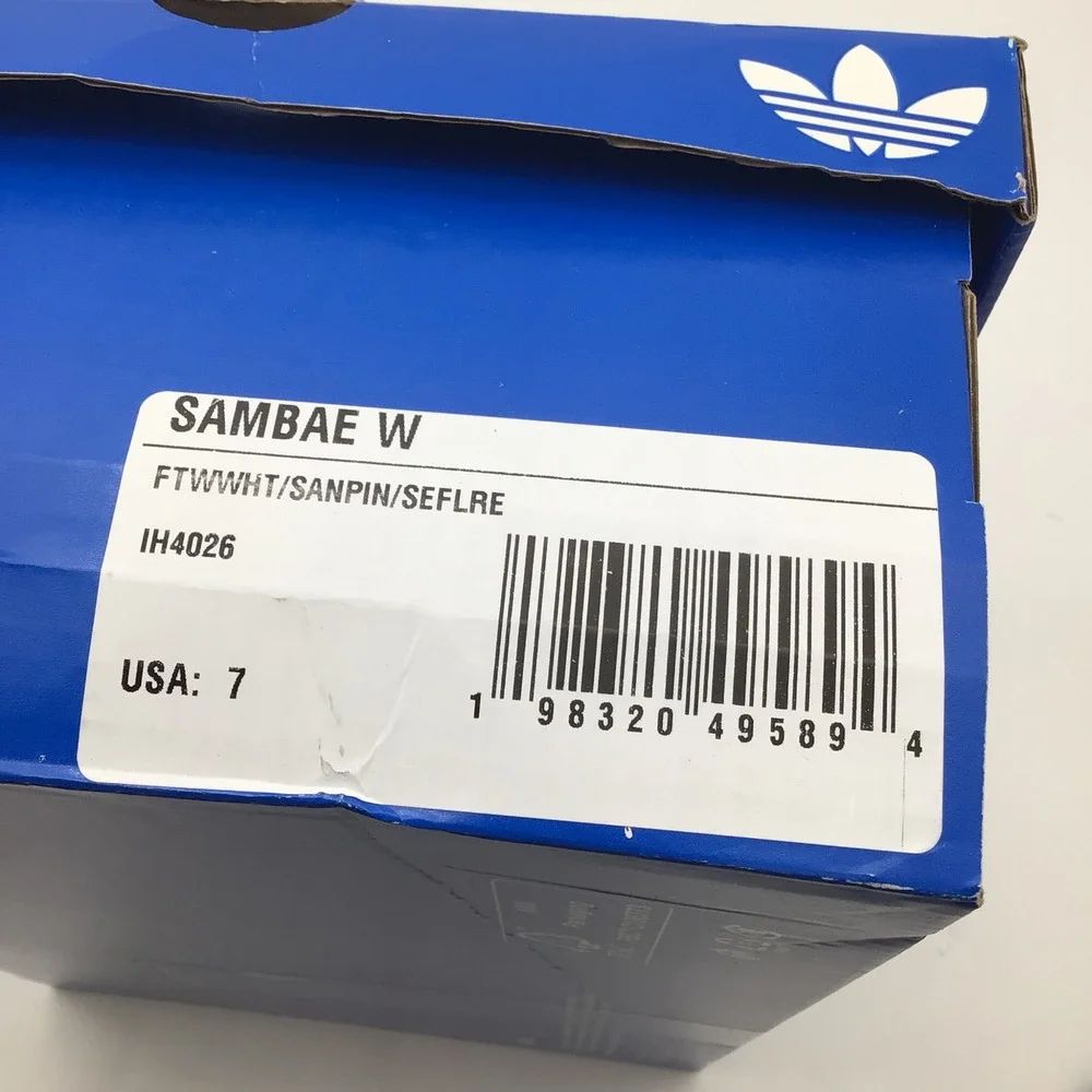 Adidas Sambae W Womens Size 7 White Pink Platform Gum Sole Sneakers IH4026 NEW